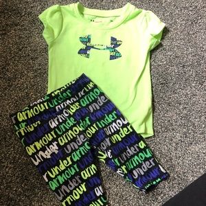 Under Armour shirt and Capris